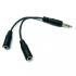 Audio multiplug, Jack (3.5mm) M - 2x Jack (3.5mm) F, 0.2 m, stereo, black, Logo cable