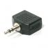 Audio multiplug, Jack (3.5mm) M - 2x Jack (3.5mm) F, stereo, black, Logo