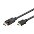 Video cable DisplayPort M - HDMI M, 2m, black, Logo blister pack