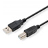 Logo USB cable (2.0), USB A male - USB B male, 5m, black, blister pack