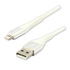 Logo USB cable (2.0), USB A male - Apple Lightning M, 2m, MFi certification, 5V / 2.4A, white, box, nylon braided, aluminium conne