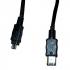 FireWire cable IEEE 1394 (6pin) samec - IEEE 1394 (4pin) samec, 2 m, black, Logo blister pack