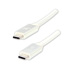 Logo USB cable (3.2 gen 2), USB C M - USB C M, 1m, Power Delivery 100W, 10 Gb/s, 20V/5A, white, box, nylon braided, aluminium conn