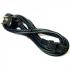 Power cable 230V charging for notebook, CEE7 (plug) - C5, 2m, VDE approved, black, Logo, ending in a shape of shamrock (MickeyMous