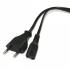 Power cable 230V feed, CEE7/16 (euro socket) - C7, 2m, VDE approved, black, Logo, 2-pin end