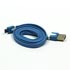 Logo USB kabel (2.0), USB A samec - microUSB samec, 1m, ploch, modr, blistr