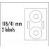 Logo CD labels 118/41mm, A4, matt, white, 2 labels, 2 stripes, 140g/m2, packed by 10 pcs, for inkjet and laserjet printers