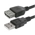 USB cable (2.0), USB A M- USB A F, 3m, black, Logo, blister pack