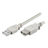 USB cable (2.0), USB A M- USB A F, 5m, grey, Logo