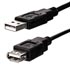 USB cable (2.0), USB A M- USB A F, 1.8m, black, Logo Economy