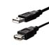 USB cable (2.0), USB A M- USB A F, 3m, black, Logo Economy
