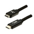USB cable (3.2 gen 1), USB C M- USB C M, 1m, 5 Gb/s, 5V/3A, black, Logo, box, nylon braided, aluminium connector cover