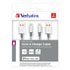 USB cable (2.0), USB A M- Apple Lightning M, 1m, silver, Verbatim, box, 48873, 2pcs, 1x100cm + 1x30cm