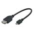USB cable (2.0), USB micro  M- USB A F, 0.2m, black, Logo