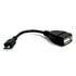 USB cable (2.0), USB micro OTG  M- USB A OTG F, 0.15m, black, Logo