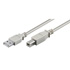 USB cable (2.0), USB A samec - 3m, grey, Logo plastic bag, price per piece
