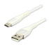 Logo USB cable (2.0), USB A samec - USB A M, nylon braided, aluminium connector cover, 2m, 480 Mb/s, 5V/3A, white, box