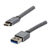 Logo USB cable (3.2 gen 1), USB A samec - USB A M, metal braid, aluminum connector cover, 1m, 5 Gb/s, 5V/3A, grey, box
