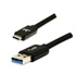 Logo USB cable (3.2 gen 1), USB A samec - USB A M, nylon braided, aluminium connector cover, 1m, 5 Gb/s, 5V/3A, black, box