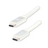 USB cable (3.2 gen 1), USB C samec - 1m, 5 Gb/s, 5V/3A, white, Logo box, nylon braided, aluminium connector cover